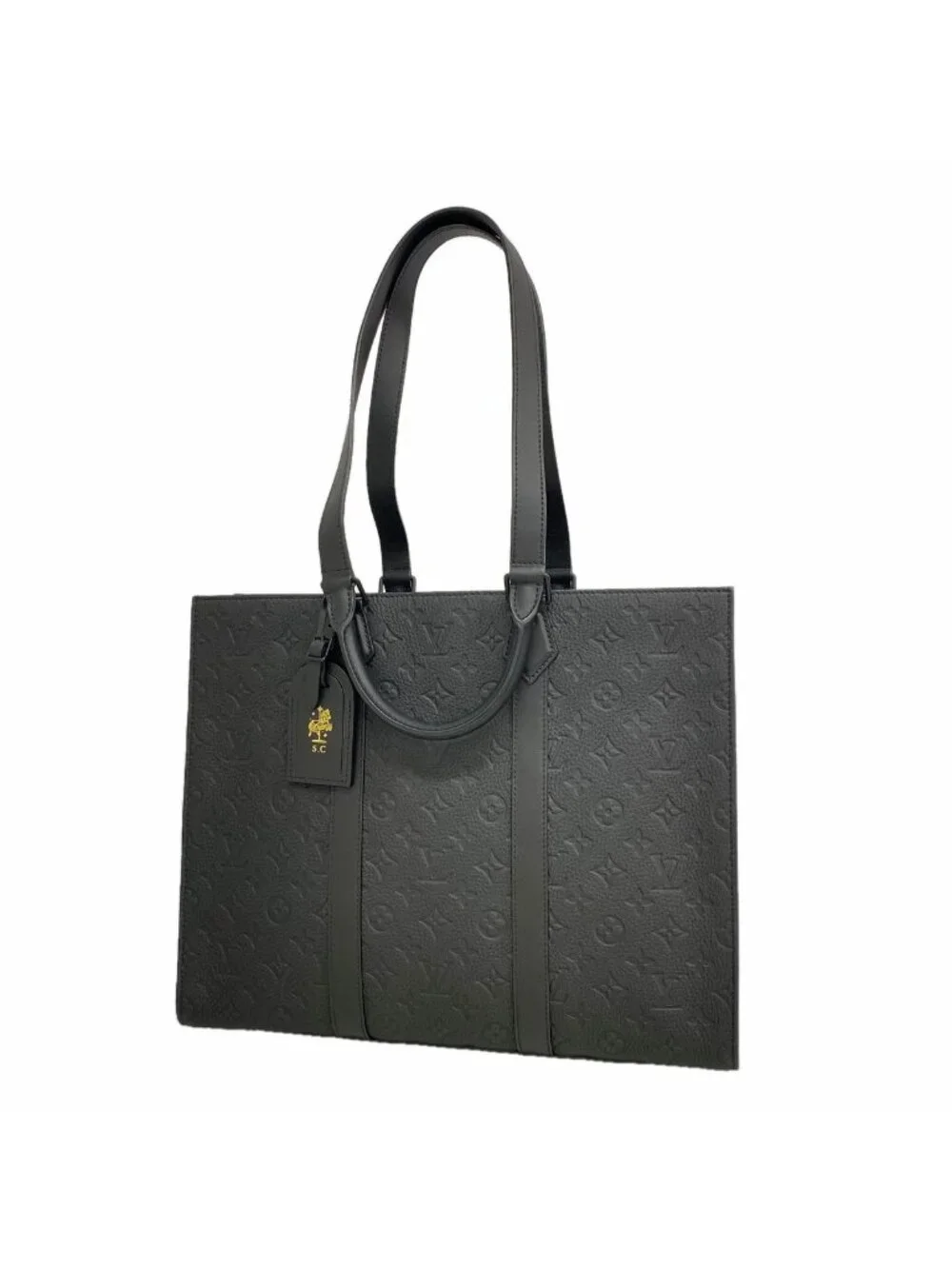 Louis Vuitton Tote Bag Taurillon Sac Plat Black 2-Way